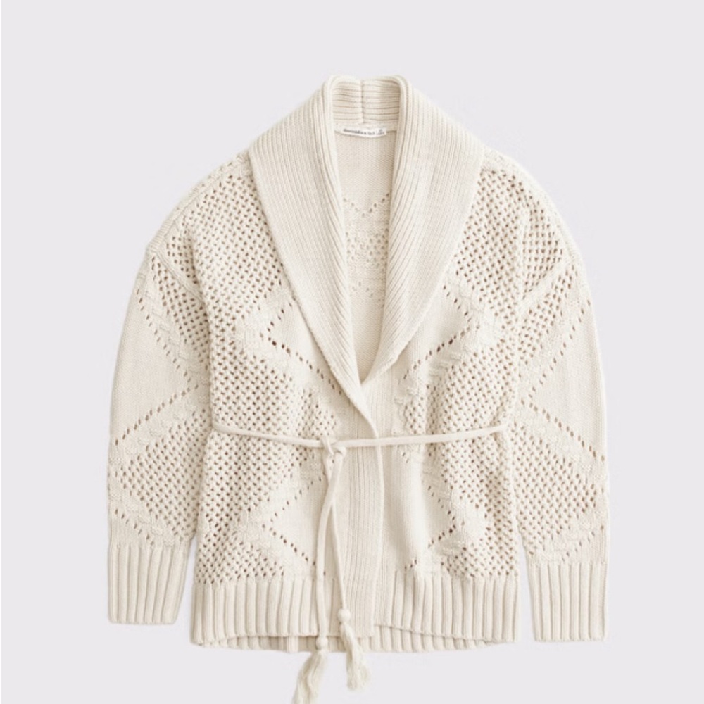 Abercrombie & Fitch Cream Cardigan Sweater